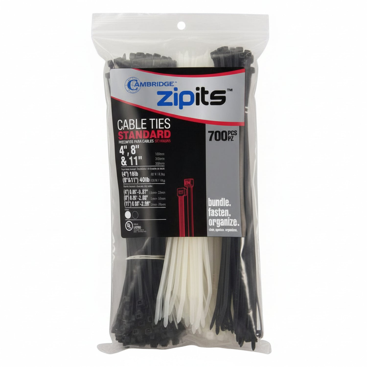 600 Piece Assorted Black & Natural Cable Tie Tube | Cable Ties