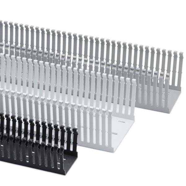 HellermannTyton 184-13006 High Density Slotted Wall Wiring Duct, 1" X 3", Non-Adhesive, PVC, White, 30ft/Box