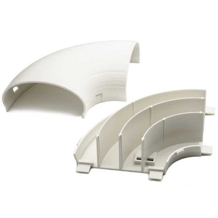 HellermannTyton MCRFW-FE InfoStream Multi-Channel Raceway Flat Elbow, PVC, Office White, 1/pkg