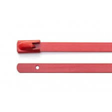 Red Polyester Coated 316 Stainless Steel Cable Ties