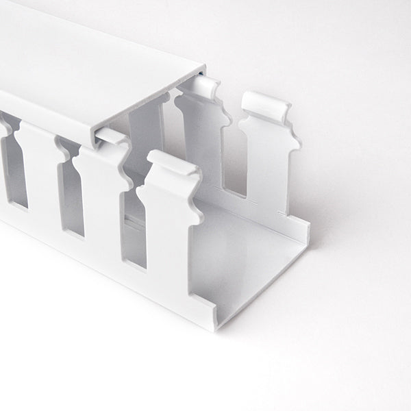 HellermannTyton 181-15213 Slotted Wall Wiring Duct, 1.5" X 2", Adhesive, PVC, White, 120ft/Carton