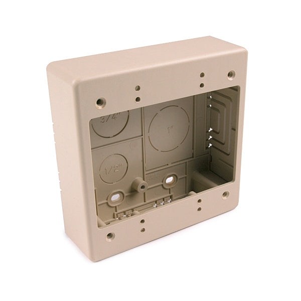 HellermannTyton TSRPI-JBD Dual Gang Junction Box, 1-1/2" Deep, PVC, Ivory, 1/bag