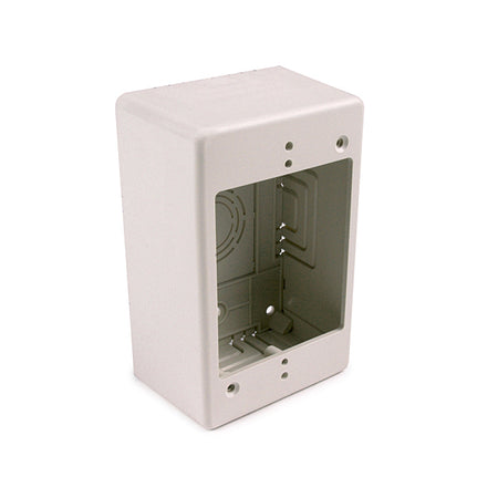 HellermannTyton TSRFW-JB2 Single Gang Junction Box, 2" Deep, PVC, Office White, 1/bag