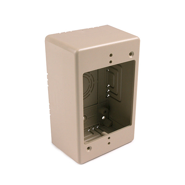 HellermannTyton TSRI-JB2 Single Gang Junction Box, 2" Deep, PVC, Ivory, 1/bag