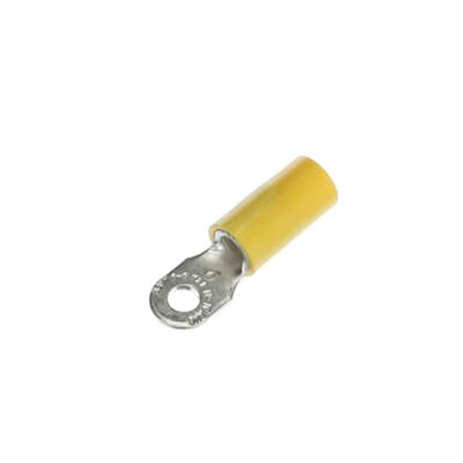 Sta-Kon Vinyl Insulated Ring Terminal, 12-10 AWG, #6 Stud, Yellow, 50 Pack