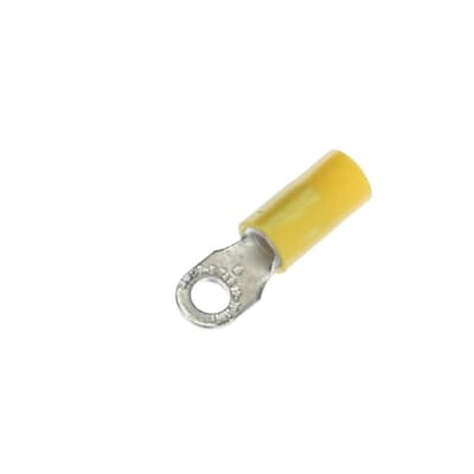Sta-Kon Vinyl Insulated Ring Terminal, 12-10 AWG, #8 Stud, Yellow, 50 Pack