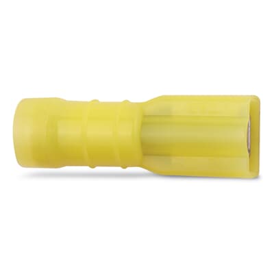 Sta-Kon Nylon Insulated Disconnect Terminal, 12-10 AWG, 0.250 in Tab, Yellow, 50 Pack