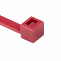 HellermannTyton 111-00468 UV Resistant Cable Tie, 8" Long, UL Rated, 50lb Tensile Strength, PA66UV, Red, 100/pkg