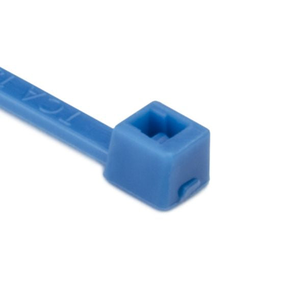 HellermannTyton T18R6M4 Standard Cable Tie, 4" Long, UL Rated, 18lb Tensile Strength, PA66, Blue, 1000/pkg