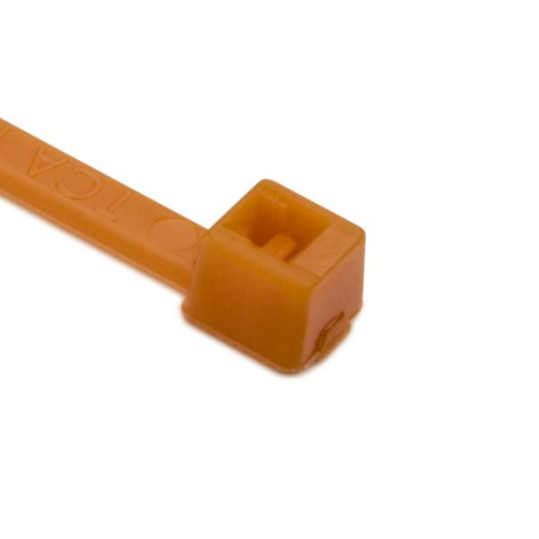 HellermannTyton T18R3M4 Standard Cable Tie, 4" Long, UL Rated, 18lb Tensile Strength, PA66, Orange, 1000/pkg
