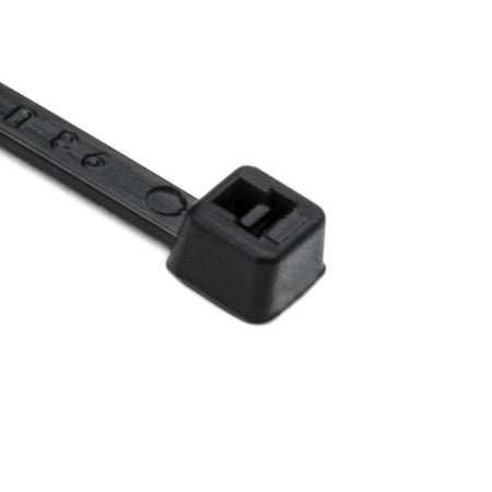 HellermannTyton T18R0UVM4 UV Resistant Cable Tie, 4" Long, UL Rated, 18lb Tensile Strength, PA66UV, UV Black, 1000/pkg