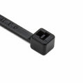 HellermannTyton T18L0M4 Standard Cable Tie, 8" Long, UL Rated, 18lb Tensile Strength, PA66, Black, 1000/pkg