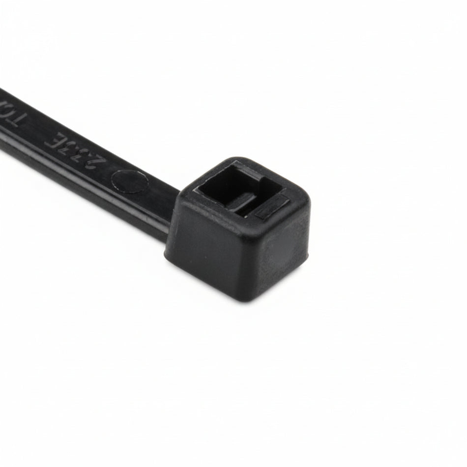HellermannTyton T30R0HSM4 High-Temp Cable Tie, 5.8" Long, UL Rated, 30lb Tensile Strength, PA66HS,UV Black, 1000/pkg