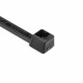 HellermannTyton T40R0HSM4 High-Temp Cable Tie, 8.3" Long, UL Rated, 40lb Tensile Strength, PA66HS, Black, 1000/pkg