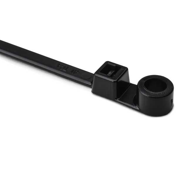 HellermannTyton T50ML0C2 Screw-Mount Cable Tie, 15.4" Long, #10 Screw, 4.0" Max Bundle Dia, 50lb, PA66, Black, 100/pkg