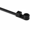 HellermannTyton T50MI0M4 Screw-Mount Cable Tie, 12.4" Long, #10 Screw, 3.4" Max Bundle Dia, 50lb, PA66, Black, 1000/pkg