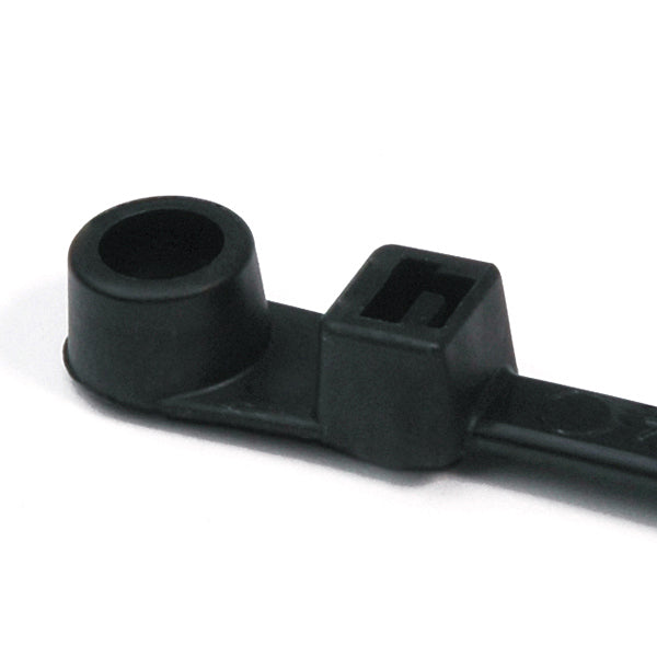HellermannTyton T120MR0K2 Screw-Mount Cable Tie, 15.6" Long, #1/4 Screw, 4" Max Bundle Dia, 120lb, PA66, Black, 50/pkg