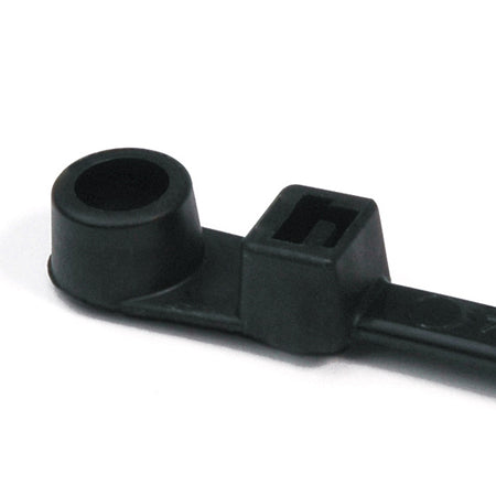 HellermannTyton T120MR0K2 Screw-Mount Cable Tie, 15.6" Long, #1/4 Screw, 4" Max Bundle Dia, 120lb, PA66, Black, 50/pkg