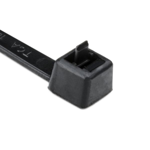 HellermannTyton RT50LL0M4 Releasable Cable Tie, Release Tab, 15" Long, 50 lb Tensile Strength, PA66, Black, 1000/pkg