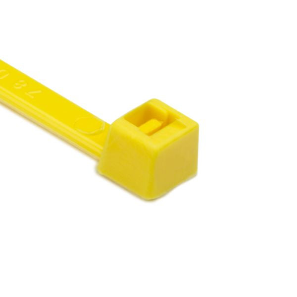 HellermannTyton T50R4C2 Standard Cable Tie, 8" Long, UL Rated, 50lb Tensile Strength, PA66, Yellow, 100/pkg