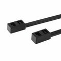 HellermannTyton T50RDH0UVC2 Double-Head Cable Tie, 8.3" Long, 50lb Tensile Strength, PA66UV, Black, 100/pkg