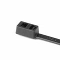 HellermannTyton T50IDH0C2 Double-Head Cable Tie, 12" Long, 50lb Tensile Strength, PA66, Black, 100/pkg
