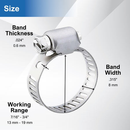 #6MS All Stainless Steel Hose Clamp 10/box