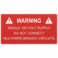 HellermannTyton 596-00325 Solar Label, WARNING 120 VOLT SUPPLY, 3.75" x 2.0", VL, Red, 50/pkg