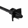 HellermannTyton 126-00001 Arrowhead Push Mount Tie, 6"L, 50lb, 0.03"–0.10" Panel Thickness, PA66HS, Black, 500/bag