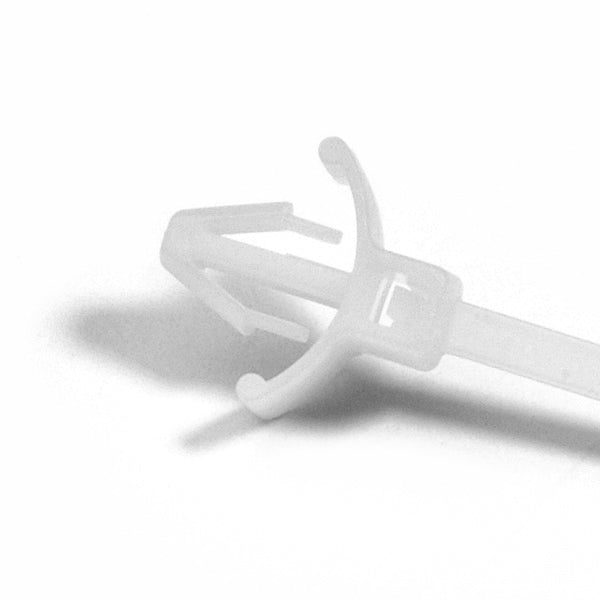 4" 18lb Natural Push Mount Cable Ties With Wings 100/bag Part # PM4-18-9C-WW