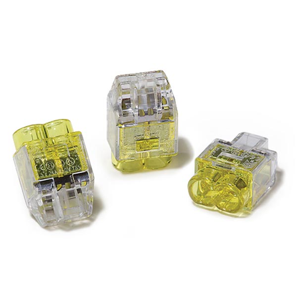 HellermannTyton 148-90036 HelaCon Plus Mini, Push-In Style Wire Connector, Double Spring, 2-Port, (PC), Yellow, 150/pkg