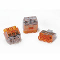 HellermannTyton 148-90037 HelaCon Plus Mini, Push-In Style Wire Connector, Double Spring, 3-Port, (PC), Orange, 100/pkg