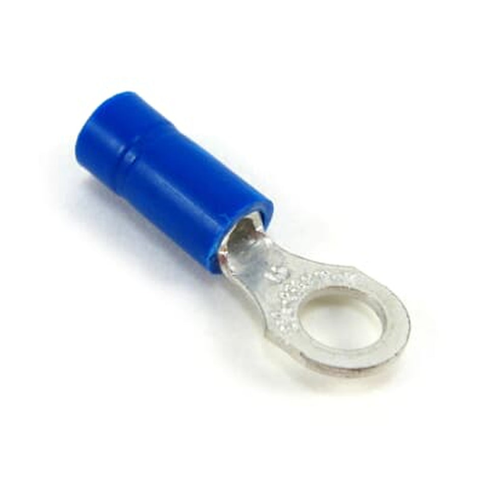 Sta-Kon Vinyl Insulated Ring Terminal, 18-14 AWG, #10 Stud, Blue, 500 Pack
