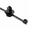 HellermannTyton 150-31090 2-Piece Cable Tie/Fir Tree Mount, 6.0"L, .26"–.28" Mounting Hole, .4"H, PA66HS, Black, 500/pkg