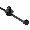 HellermannTyton 150-31093 2-Piece Cable Tie/Fir Tree Mount, 6.0"L, .25"–.28" Mounting Hole Diameter, PA66HS, Black, 500/pkg