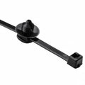 HellermannTyton 150-52693 Fir Tree with Tie, 6.0" Long, Mounting Hole Diameter .26"-.28", PA66HS, Black, 500/pkg