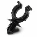 HellermannTyton 151-00018 Convoluted Tubing Clip, 0.4" Max Bundle Diameter, Panel Thickness .03"-.24", PA66HIRHS, Black, 500/pkg