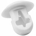 HellermannTyton PBM10C2 Push-Button Cable Tie Mount, .25" Hole Dia, .12" Max Panel, .2" Max Tie Width, PA66, White, 100/pkg