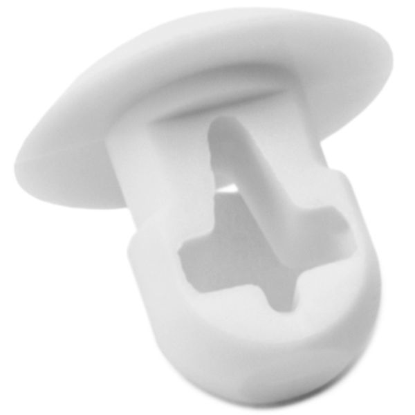 HellermannTyton PBM10C2 Push-Button Cable Tie Mount, .25" Hole Dia, .12" Max Panel, .2" Max Tie Width, PA66, White, 100/pkg
