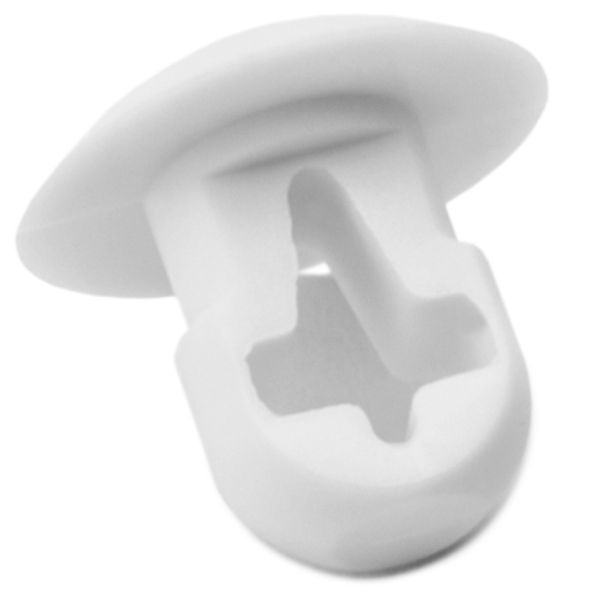 HellermannTyton PBM10M4 Push-Button Cable Tie Mount, .25" Hole Dia, .12" Max Panel, .2" Max Tie Width, PA66, White, 1000/pkg
