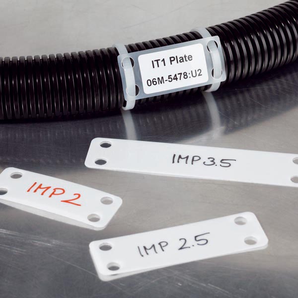 HellermannTyton IMP2.510C2 Identification Marker Plate, 2.5" x .75", Nylon, White, 100/pkg