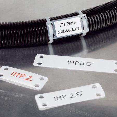 HellermannTyton IMP2.510C2 Identification Marker Plate, 2.5" x .75", Nylon, White, 100/pkg