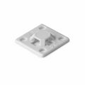 HellermannTyton MB2.5A10M4 Adhesive Cable Tie Mount, .63"x.63", .10" Max Tie, White, 1000/pkg