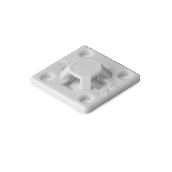 HellermannTyton MB2.5A10M4 Adhesive Cable Tie Mount, .63"x.63", .10" Max Tie, White, 1000/pkg