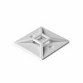 HellermannTyton MB4A10H4 Adhesive Cable Tie Mount, 1.12" x 1.12", .18" Max Tie Width, .18" Hole Dia, PA66/SR T50, White, 500/pkg