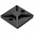 HellermannTyton 151-00646 Adhesive Cable Tie Mount, 1.12" x 1.12", .18" Max Tie Width, .18" Hole Dia, PA66UV, Black, 500/pkg