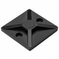 HellermannTyton 151-00810 Adhesive Cable Tie Mount, 1.12" x 1.12", .18" Max Tie Width, .18" Hole Dia, PA66UV, Black, 100/pkg