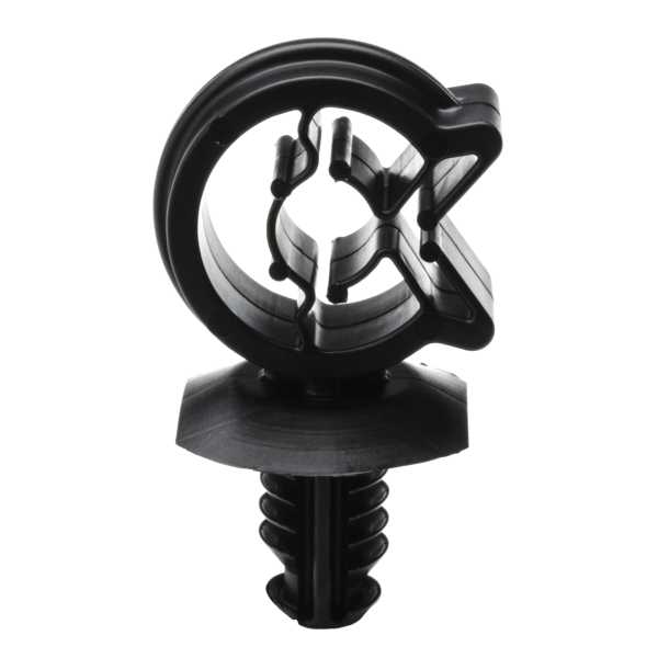 HellermannTyton 151-00927 Fir Tree C-Clip, .24"–.30" Bundle Dia, .03"–.25" Panel, .26" Mnt Hole, PA66HIRHSUV, Black, 100/pkg