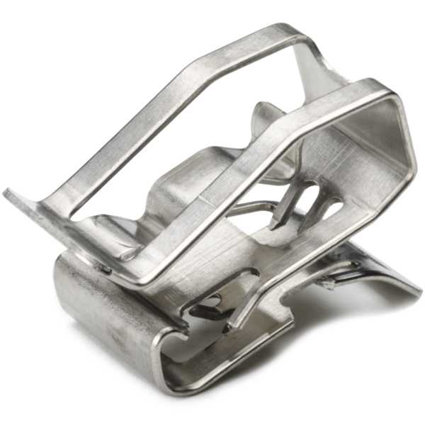 HellermannTyton 151-00982 Heavy Duty Metal Edge Clip, 1–3mm Panel Thickness, 5–7.6mm Cable Range, SS304, 100/bag