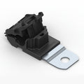 HellermannTyton 151-01417 Ratchet P-Clamp, .24"–.54" Bundle Dia, 180° Short, .41" Hole Dia, PA66HIRHSUV/ST/ZN, Black, 300/ctn